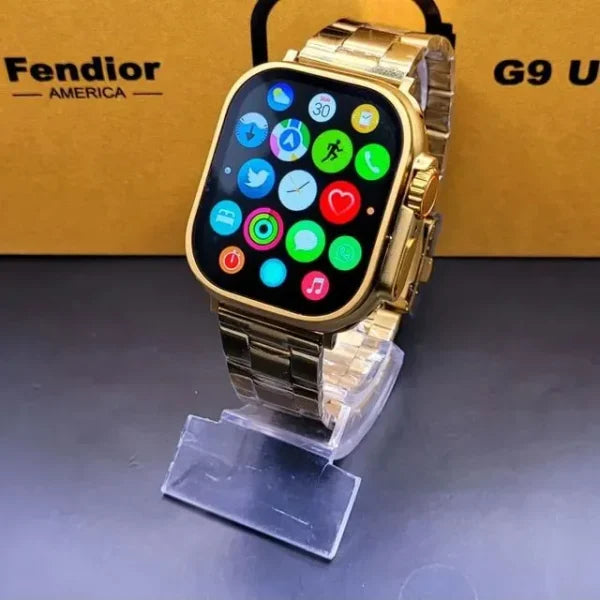 G9 Ultra Pro Smart Watch ( Golden Edition ) Smartwatch With 3 Straps