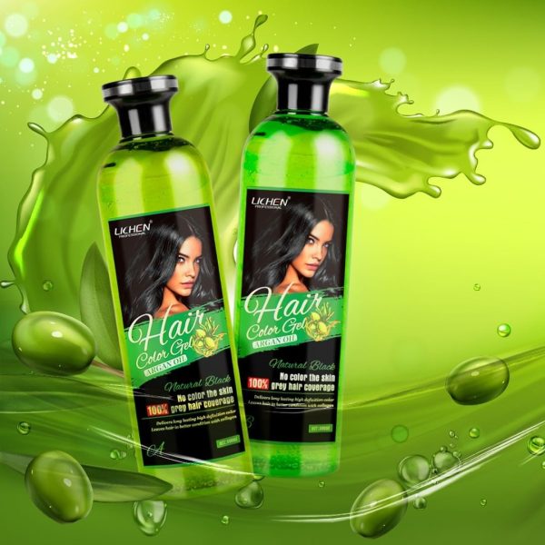 Lichen Professional Hair Color Gel – 500ml – Rich, Long-lasting Black & Dark Brown Shades – Made In China