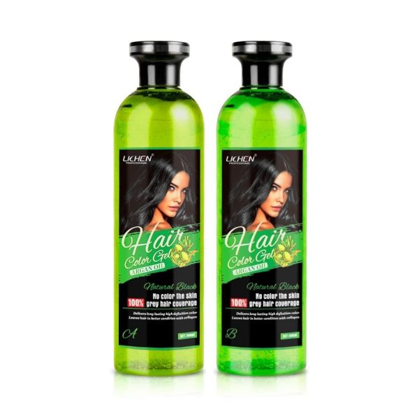 Lichen Professional Hair Color Gel – 500ml – Rich, Long-lasting Black & Dark Brown Shades – Made In China