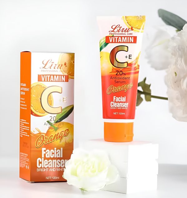 Liru Orange Facial Cleanser 120ml | Professional Care With Vitamin C+e & Orange Extract For Brightening, Deep Cleansing & Daily Skincare.
