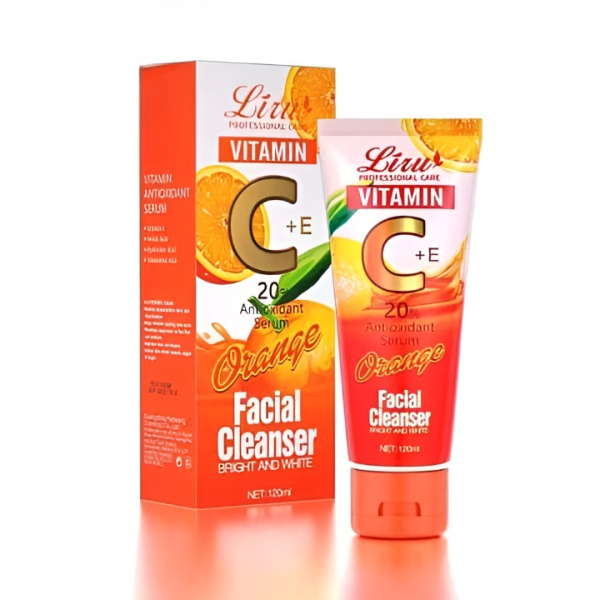 Liru Orange Facial Cleanser 120ml | Professional Care With Vitamin C+e & Orange Extract For Brightening, Deep Cleansing & Daily Skincare.