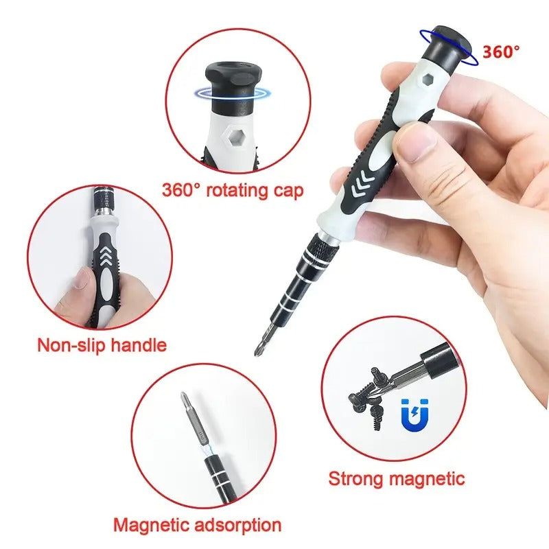 115-in-1 Precision Magnetic Screwdriver Set – Stainless Steel Flat Head Repair Tool Kit for Phones, Computers, Laptops, Watches, Eyeglasses, and Other Electronics - Tool Kit