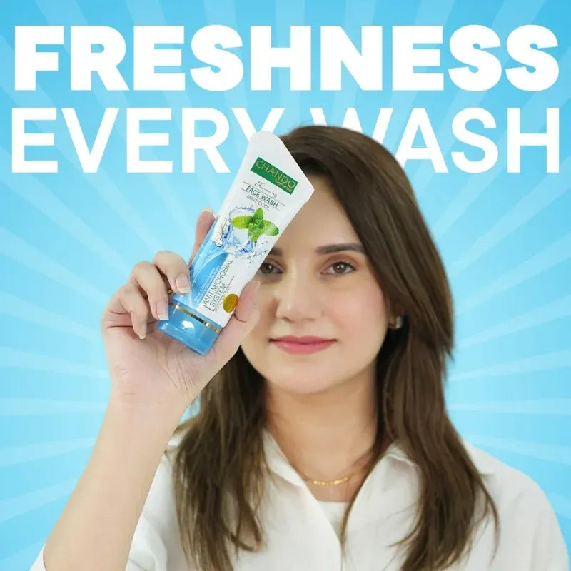 CHANDO Naturals Foaming Face Wash Mint Cool – Anti-Microbial Daily Cleanser for Oily & Acne-Prone Skin (100ml).