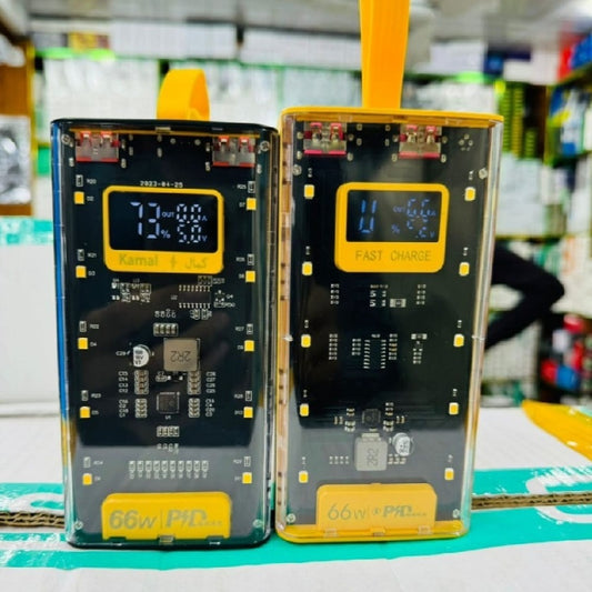 Transparent Power Bank With LED Light | Fast Charging Portable Power Bank With Dual USB Output And Smart Display (10000mah).