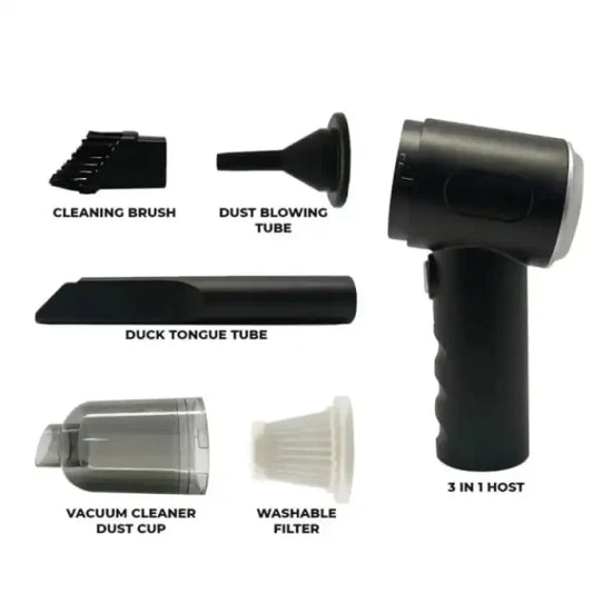 3 In 1 Portable Vacuum Cleaner- Durable Wireless Vacuum -duster Blower Air Pump- High Power Strong Suction Vacuum Cleaner For Home, Laptop, Vehicle Interior Cleaner