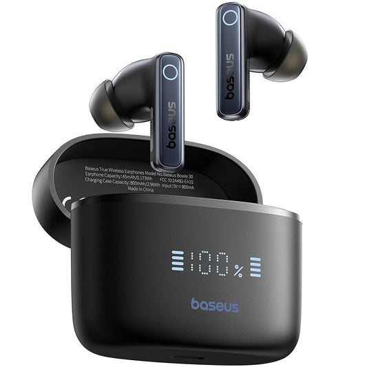Baseus Anc Wireless Earbuds Pro 2 – Hybrid Active Noise Cancellation, Bluetooth 5.3, 38h Battery Life, Smart Touch, Ipx5 – Available In Black & White.