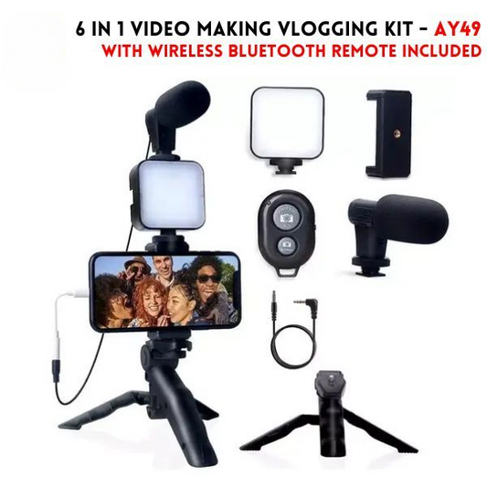AY-49 Vlogging Video Making Kit for Smartphone & Camera – Video Recording, Photography & Studio Setup