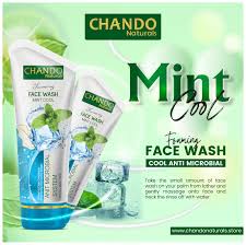 CHANDO Naturals Foaming Face Wash Mint Cool – Anti-Microbial Daily Cleanser for Oily & Acne-Prone Skin (100ml).