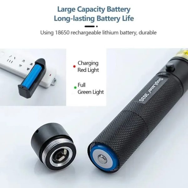 High-power 303 Green Laser Pointer With Adjustable Focus – Rechargeable 3.7v Battery, Charger & Safety Lock – Rechargeable Green Laser Light, Green Laser Pointer, Green Beam Light
