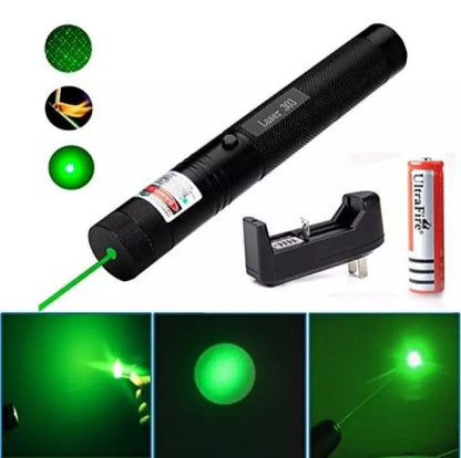 High-power 303 Green Laser Pointer With Adjustable Focus – Rechargeable 3.7v Battery, Charger & Safety Lock – Rechargeable Green Laser Light, Green Laser Pointer, Green Beam Light