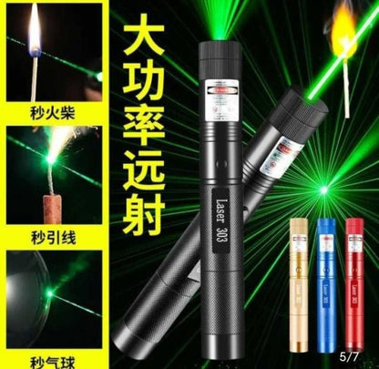 High-power 303 Green Laser Pointer With Adjustable Focus – Rechargeable 3.7v Battery, Charger & Safety Lock – Rechargeable Green Laser Light, Green Laser Pointer, Green Beam Light