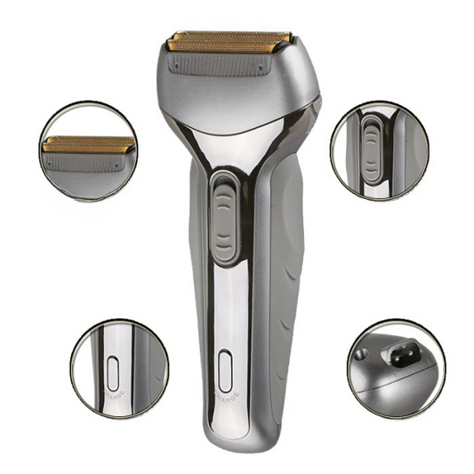 Kemei Km-218 Rechargeable Electric Shaver, Waterproof Floating Head, Cordless Shaving With Pop-up Trimmer, Easy Clean, Smooth Close Shave For Men | Kemei Shaver |