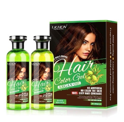 Lichen Professional Hair Color Gel – 500ml – Rich, Long-lasting Black & Dark Brown Shades – Made In China