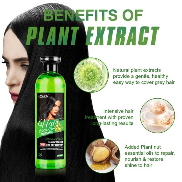 Lichen Professional Hair Color Gel – 500ml – Rich, Long-lasting Black & Dark Brown Shades – Made In China