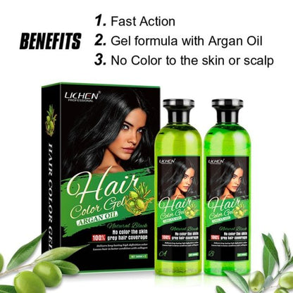 Lichen Professional Hair Color Gel – 500ml – Rich, Long-lasting Black & Dark Brown Shades – Made In China