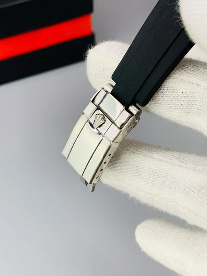 Rolex Oyster Perpetual Luxury Timepiece – Timeless Stainless Steel Dial With Premium Rubber Strap Without Box