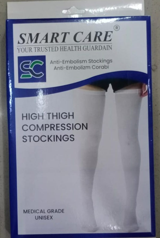 Smart Care High Thigh Compression Stockings – Medical-grade Support For Blood Circulation, Varicose Veins & Swelling Relief.