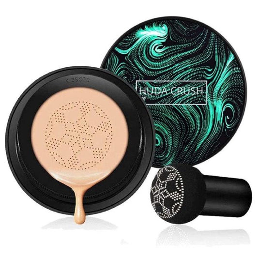 SUNISA Waterproof Mushroom Head Air Cushion Foundation – BB & CC Cream with Moisturizing Liquid Base and Sponge Applicator